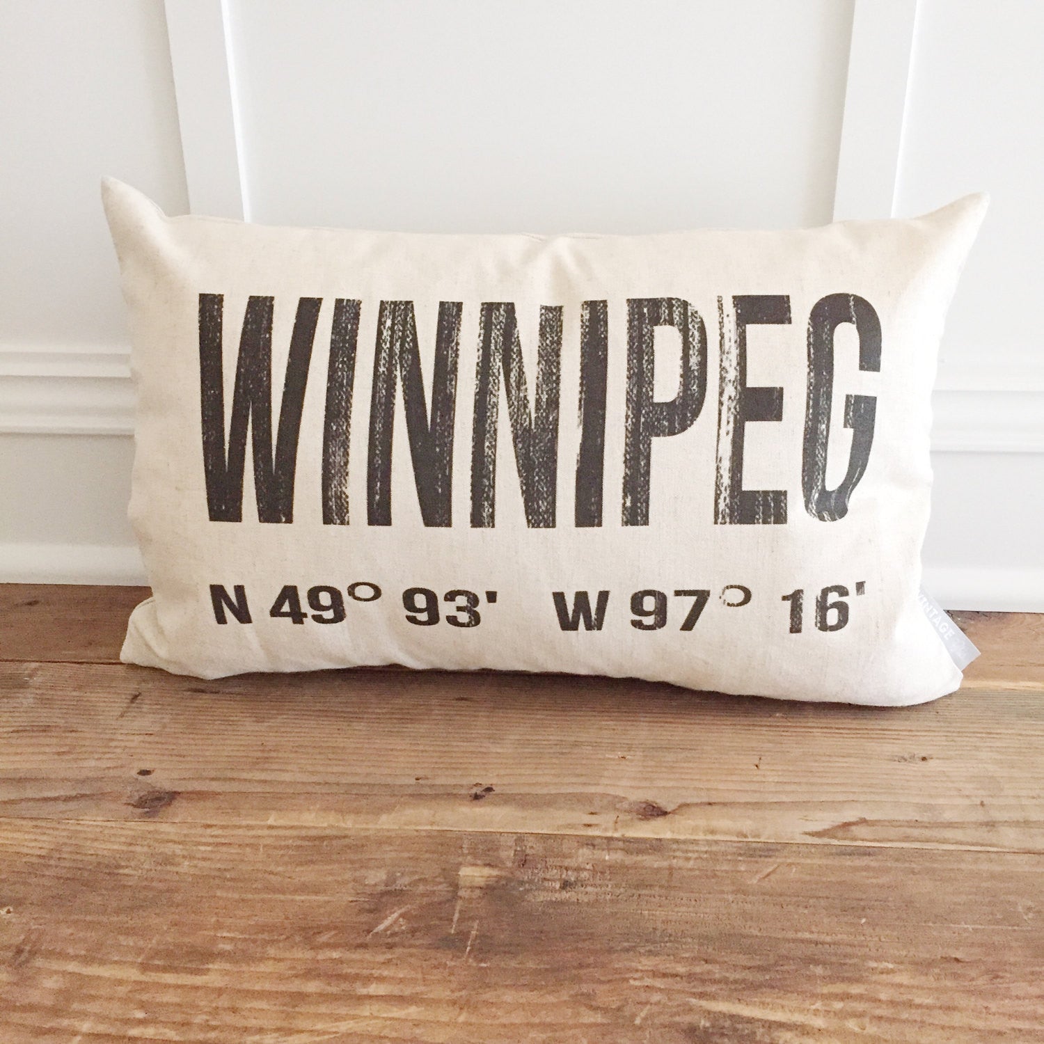 Distressed City & Coordinates Pillow Cover - Linen and Ivory